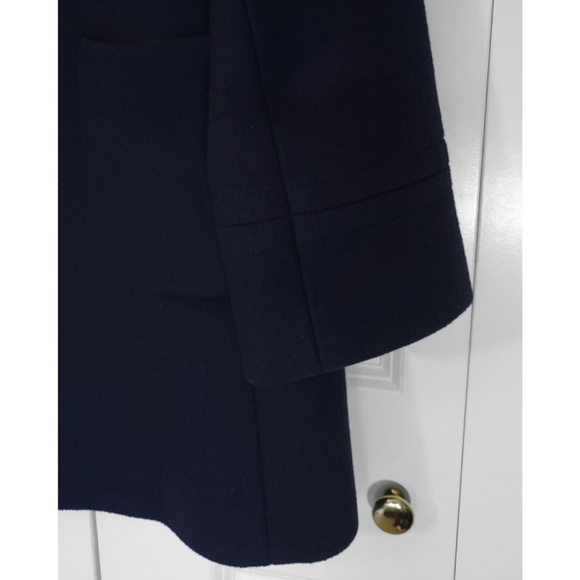 J. Crew Dark Blue Navy Double-Breasted Wool Pea Coat Women Size 6 - Picture 4 of 12